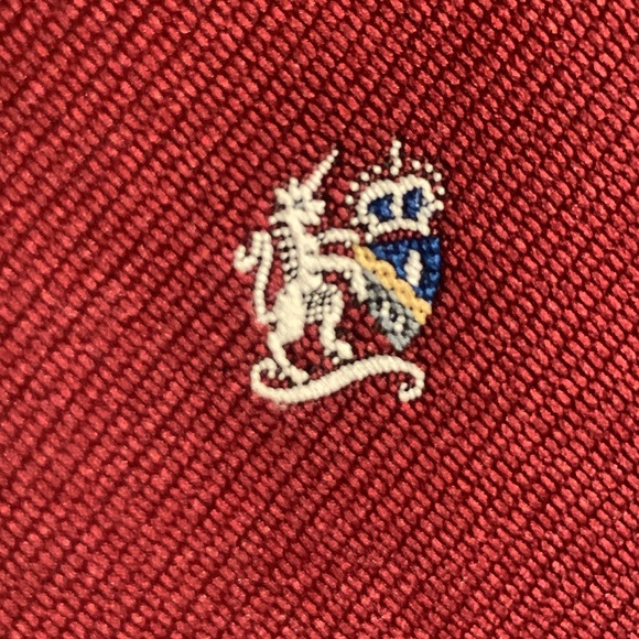 VINTAGE UNICORNS CREST HERALDIC ROYALTY EMBROIDERED NECKTIE - Picture 3 of 12
